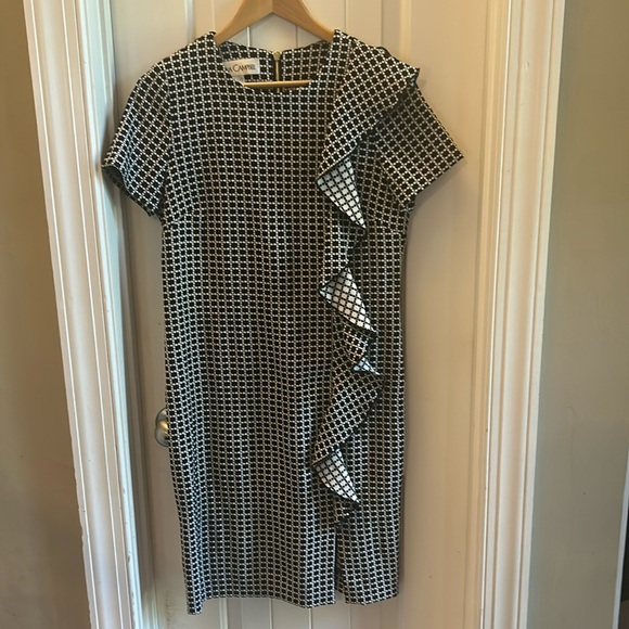 Sara Campbell ruffle front sheath dress - Picture 1 of 6